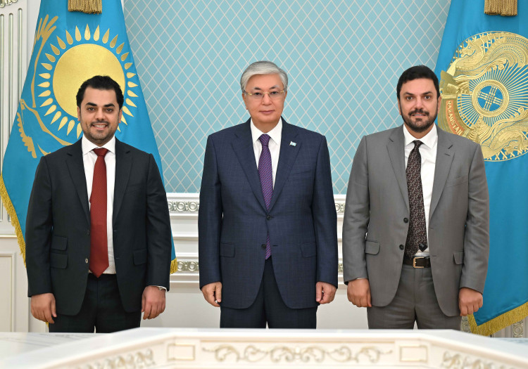 President Tokayev with Ramez Al-Khayyat and Moutaz Al-Khayyat, the distinguished founders of Qatar's Power International Holding